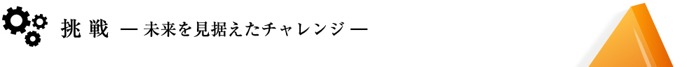 挑戦　-未来を見据えたチャレンジ-